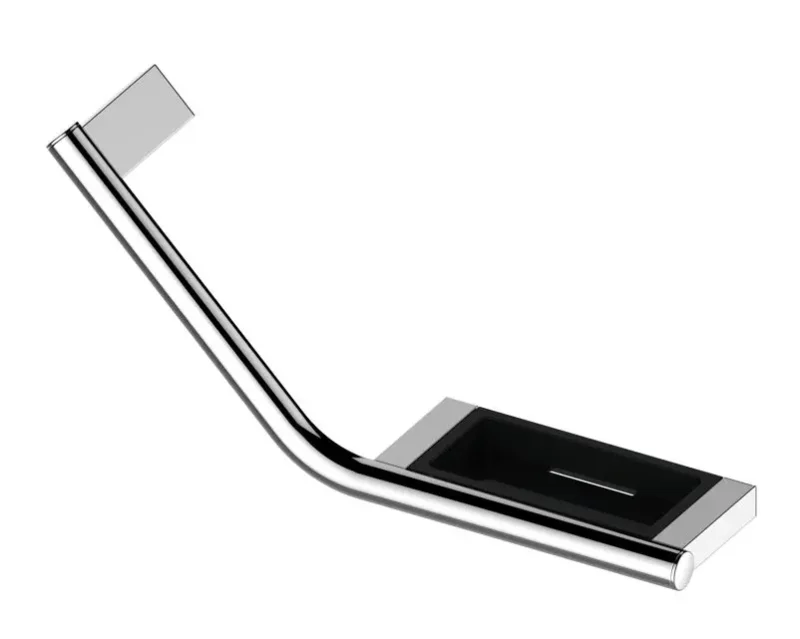 Keuco Plan - leņķveida atbalsta rokturis ar ziepju trauku, 44x11 cm, kreisais, hroms 14909012037