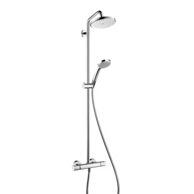 Hansgrohe Croma 220 - dušas kolonna Showerpipe ar termostata maisītāju, 22 cm, 1 strūkla, hromēts 27185000