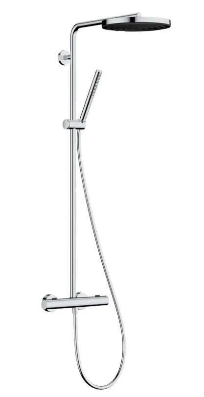 Hansgrohe Pulsify S Puro - dušas sistēma ar termostatu, diametrs 26 cm, 1 strūkla, EcoSmart, hroms 24223000