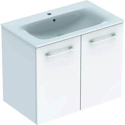Geberit Selnova Square - izlietnes skapis 64x54x48 cm, ar izlietni, 2 durvis, spīdīgi balts 501.256.00.1