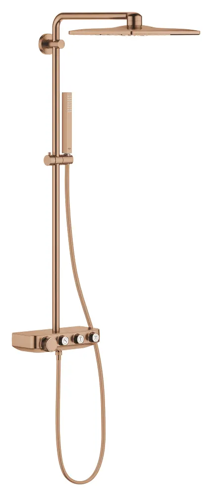 Grohe Euphoria SmartControl - dušas komplekts Cube 310 Duo ar termostatu, 2 strūklas, Warm Sunset birstēts 26508DL0