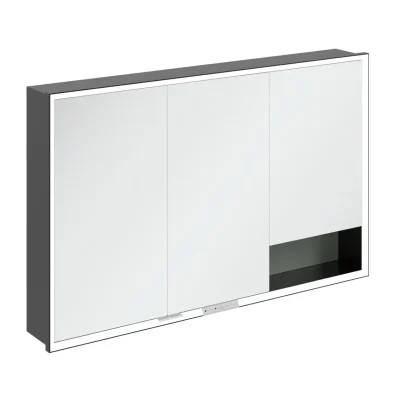 Villeroy & Boch My View+ - spoguļskapītis ar LED apgaismojumu 120x75x17 cm, 3 durvis, Soft Green/Matēti melns B48212AF