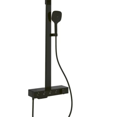 Villeroy & Boch Infinity Showers - dušas komplekts ar termostatu, 36x24 cm, 3 strūklu veidi, matēti melns TVS110005000K5