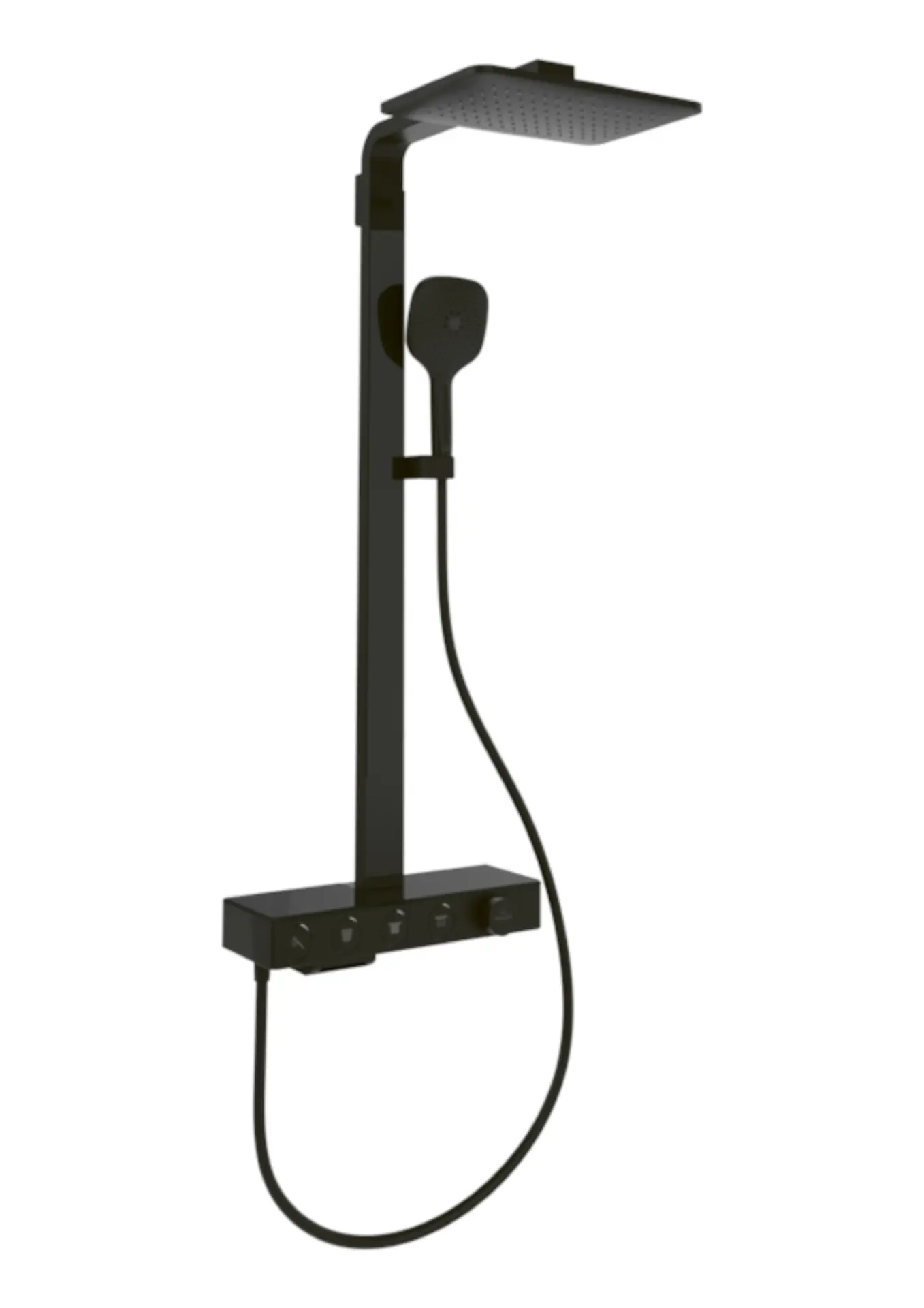 Villeroy & Boch Infinity Showers - dušas komplekts ar termostatu, 36x24 cm, 3 strūklu veidi, matēti melns TVS110005000K5
