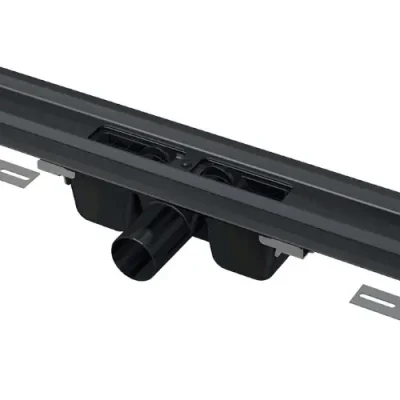 Alcadrain dušas notekas - dušas tekne 65 cm, ar apmali perforētai restei, matēti melna APZ1BLACK-650