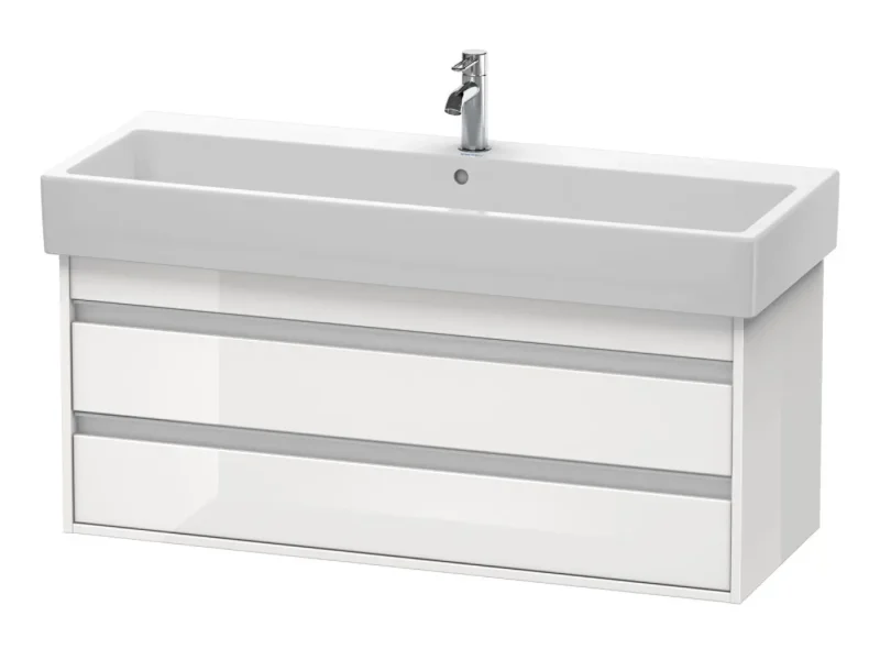Duravit Ketho - izlietnes skapītis 48x115x44 cm, 2 izvelkamās atvilktnes, balts spīdīgs KT663902222