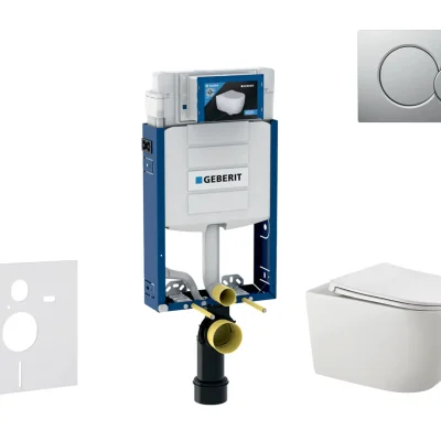 Geberit Kombifix - komplekts priekšsienas elements, Gaia WC ar Softclose sēdekli un Sigma01 vadības plāksni, hroms matēts lakots SANI15CA1125