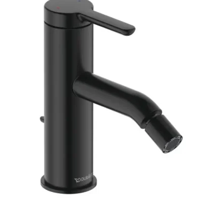 Duravit C.1 - brīvi stāvošs bidē maisītājs ar izteku, matēti melns C12400001046