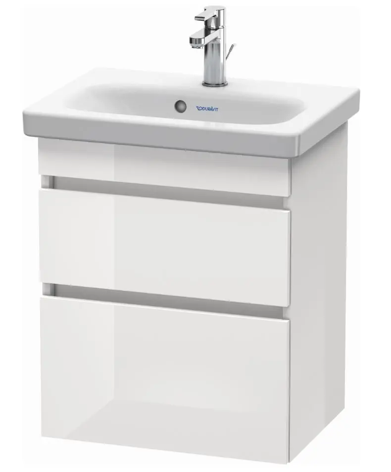 Duravit DuraStyle - izlietnes skapītis Compact, 61x50x37 cm, ar 2 atvilktnēm, balts spīdīgs DS640302222