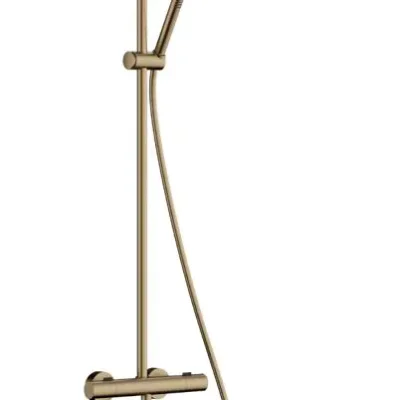 Hansgrohe Pulsify S Puro - dušas komplekts ar termostatu, diametrs 26 cm, 1 strūkla, EcoSmart, birstēta bronza 24223140