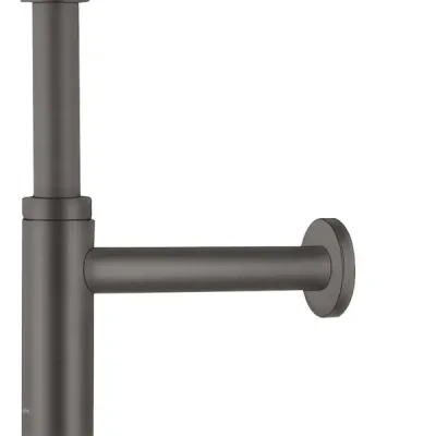 Hansgrohe Siphons - dizaina sifons Flowstar S, melns hroms birstēts 52105340