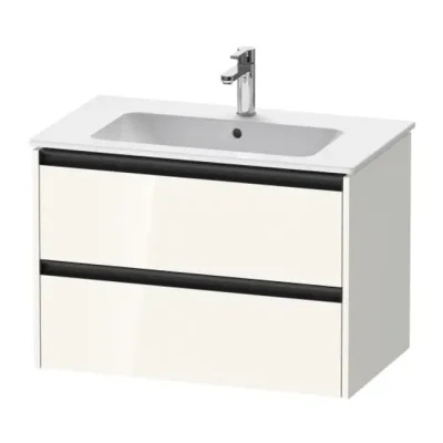 Duravit Ketho.2 - izlietnes skapītis, 55x81x48 cm, 2 atvilktnes, balts spīdīgs K25263022220000