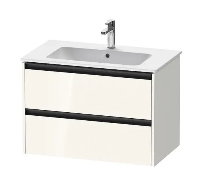Duravit Ketho.2 - izlietnes skapītis, 55x81x48 cm, 2 atvilktnes, balts spīdīgs K25263022220000