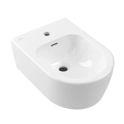 Villeroy & Boch Skyla - piekaramais bidē 530x370 mm, ar pārplūdi, atveri maisītājam, CeramicPlus, Alpu balts 448200R1