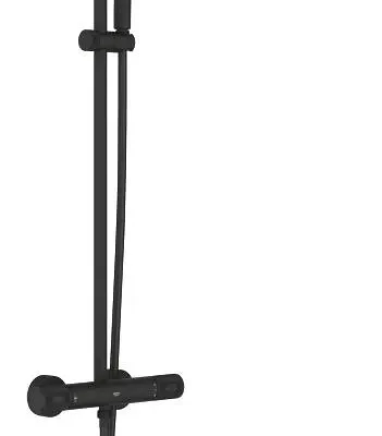 Grohe Vitalio Joy - dušas komplekts ar termostatu, diametrs 26 cm, 3 strūklas veidi, Phantom Black 26403KF2