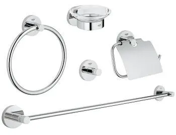 Grohe Essentials - vannas istabas piederumu komplekts 5 in 1, hroms 40344001