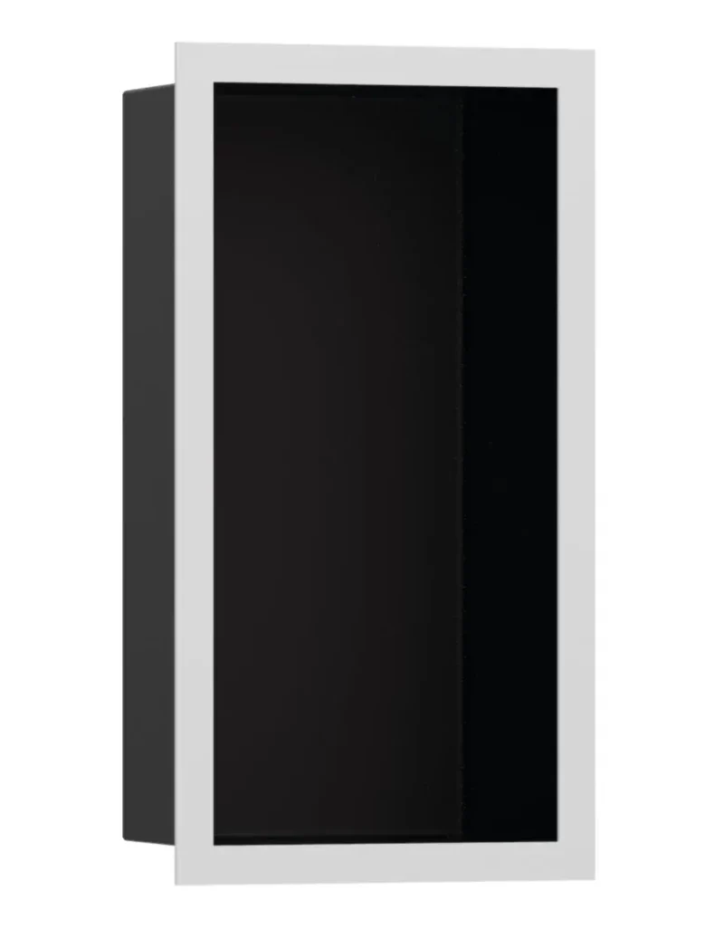Hansgrohe XtraStoris Individual - sienas niša ar dizaina rāmi, 30x15x10 cm, matēts melns / balts matēts 56095700