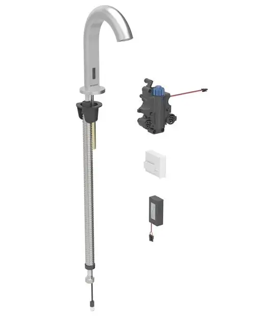 Geberit Piave - elektronisks termostatisks izlietnes maisītājs, darbība ar baterijām, easy to clean, matēts nerūsējošais tērauds 116.188.SN.1