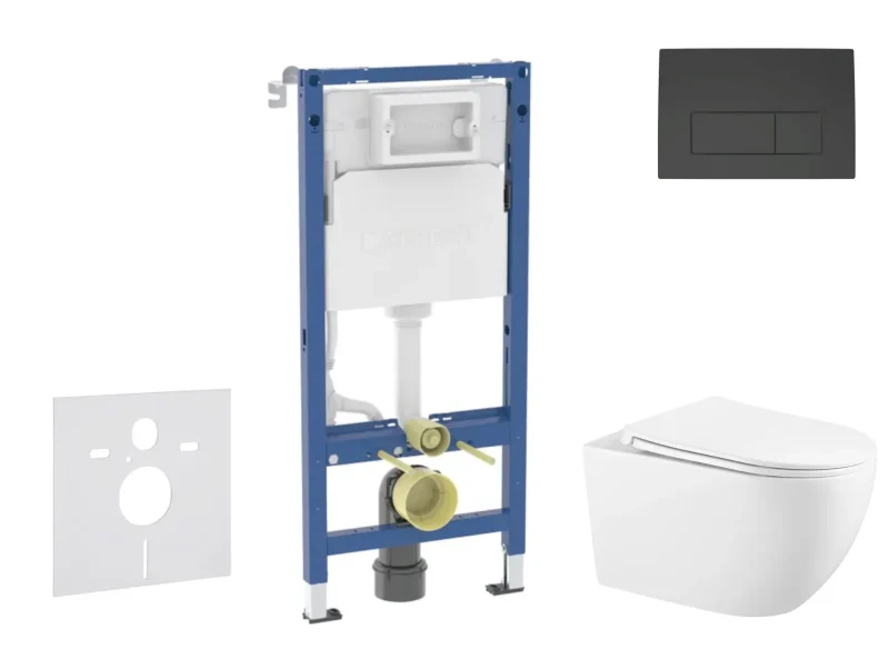 Geberit Duofix - priekšsienas elementa komplekts, WC Gaia ar Softclose sēdekli un Delta50 vadības plati, matēti melns SANI11CA5118B