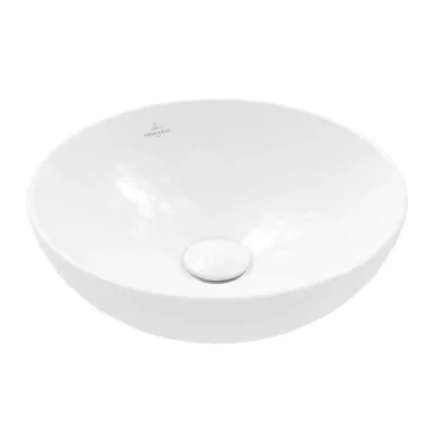 Villeroy & Boch Loop&Friends - uzstādāma izlietne, diametrs 38 cm, ar pārplūdi, CeramicPlus, Alpu balts 4A4500R1