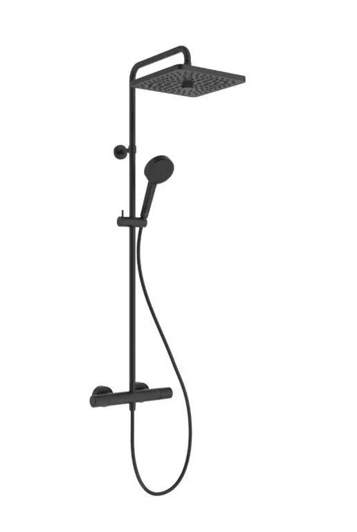 Ideal Standard Ceratherm T25+ - dušas komplekts ar termostatu, 26x26 cm, 2 strūklas, zīdaini melns A8530XG