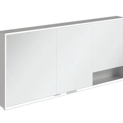 Villeroy & Boch My View+ - spoguļskapis ar LED apgaismojumu 160x75x17 cm, 3 durvis, pelēks A4811600