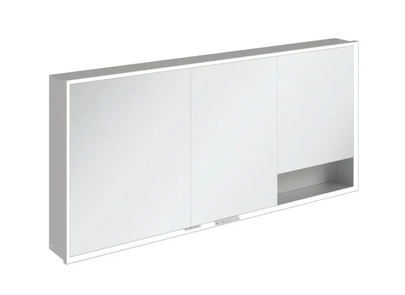 Villeroy & Boch My View+ - spoguļskapis ar LED apgaismojumu 160x75x17 cm, 3 durvis, pelēks A4811600