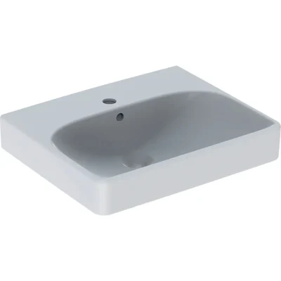Geberit Smyle Square - izlietne 50x41 cm, ar pārplūdi, 1 krāna caurums, balta 500.256.01.1