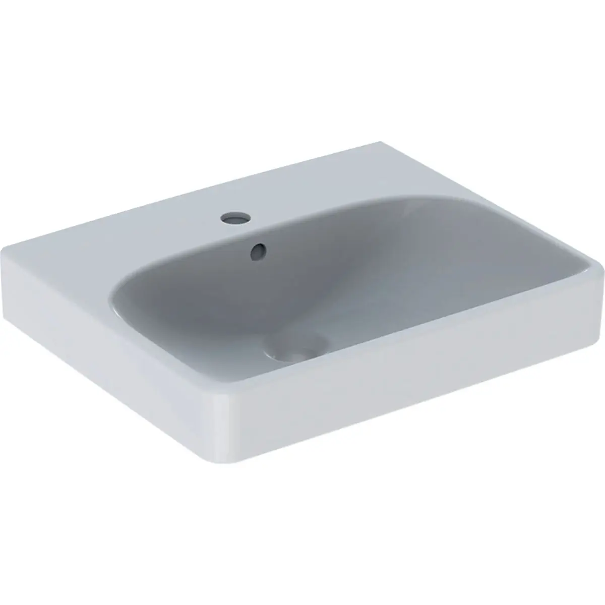Geberit Smyle Square - izlietne 50x41 cm, ar pārplūdi, 1 krāna caurums, balta 500.256.01.1