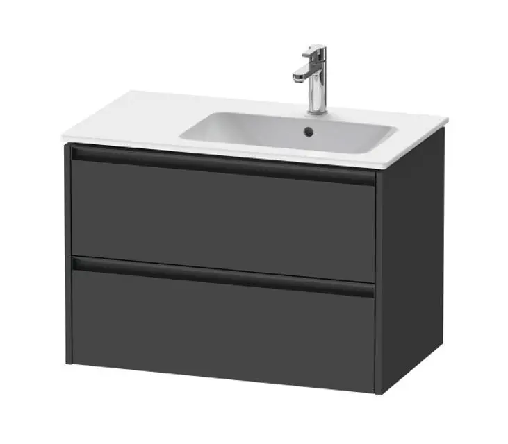 Duravit Ketho.2 - izlietnes skapītis, 55x81x48 cm, 2 atvilktnes, grafīta matēts K25268049490000