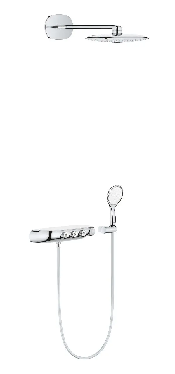 Grohe Rainshower SmartControl - dušas komplekts Duo ar termostata maisītāju - zemapmetuma, 36 cm, hromēts 26443000