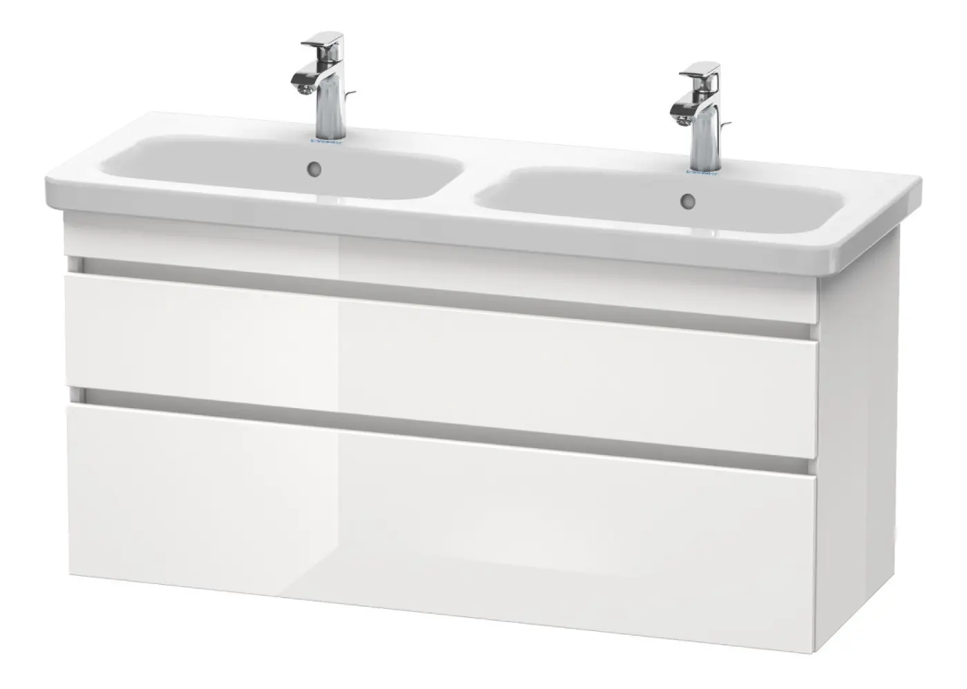 Duravit DuraStyle - izlietnes skapītis 61x123x45 cm, ar 2 atvilktnēm, balts spīdīgs DS649802222