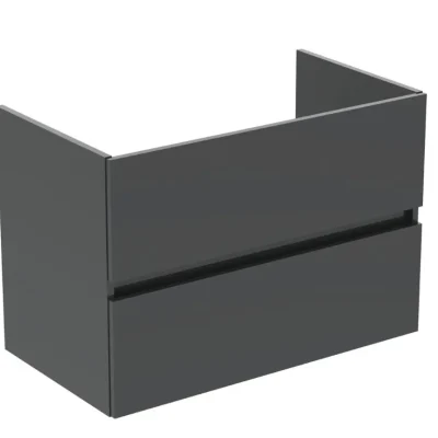 Ideal Standard Eurovit+ - izlietnes apakšskapītis, 55x80x44 cm, 2 atvilktnes, pelēks spīdīgs R0263TI
