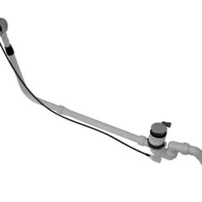 Duravit piederumi - vannas noteces un pārplūdes komplekts ar grīdas pievadu, Bowden, garums 1070 mm, hroms 791226000001000