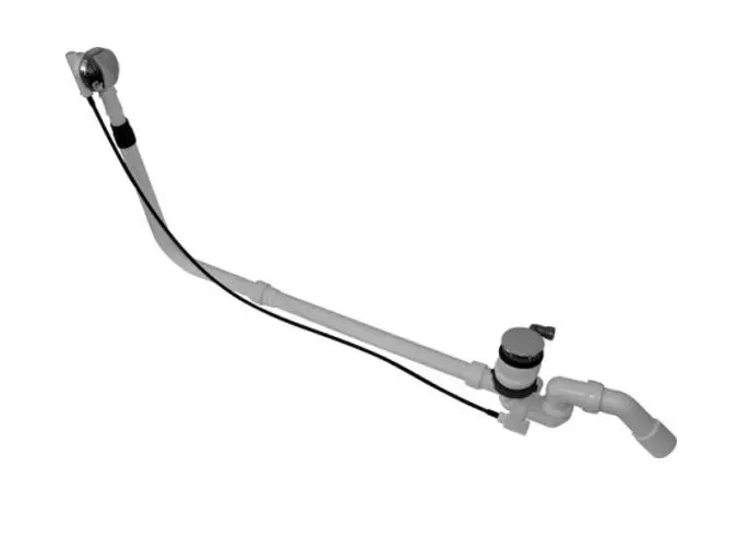 Duravit piederumi - vannas noteces un pārplūdes komplekts ar grīdas pievadu, Bowden, garums 1070 mm, hroms 791226000001000