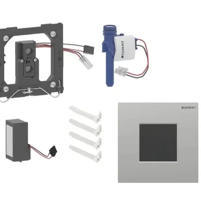 Geberit - Elektroniskā pisuāra skalošanas vadība tips 01, tīkla darbība, easy to clean, Bluetooth, hroms matēts 116.093.JQ.1
