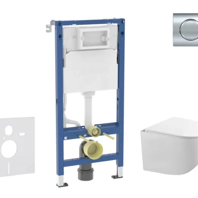Geberit Duofix - komplekts priekšsienas elements, Gaia WC ar SoftClose sēdekli un Delta01 vadības plati, hroms spīdīgs SANI11CA1130B