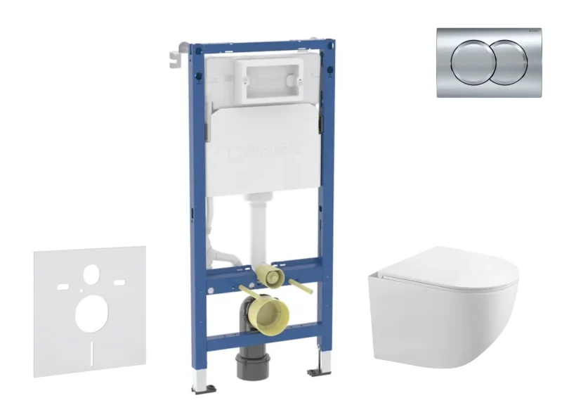 Geberit Duofix - komplekts priekšsienas elements, Gaia WC ar SoftClose sēdekli un Delta01 vadības plati, hroms spīdīgs SANI11CA1130B