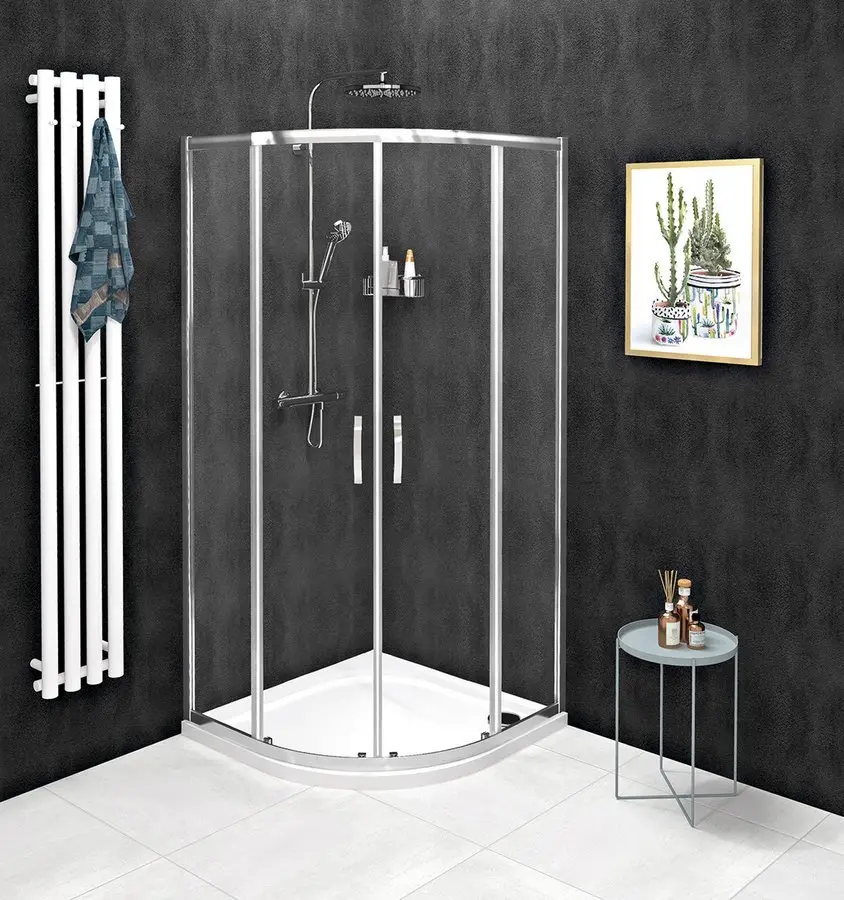 Gelco Sigma - dušas kabīne Simply četrdaļīga 80x80 cm, Coated Glass, alumīnijs spīdīgs/caurspīdīgs stikls GS5580