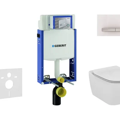 Geberit Kombifix - instalācijas elements piekaramajam WC ar vadības plati SIGMA50, Alpu balts + Ideal Standard Tesi - WC un WC sēdeklis, Aquablade, SoftClose 110.302.00.5 NU8