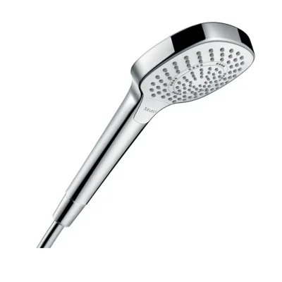 Hansgrohe Croma Select E - dušas galva Multi, EcoSmart 9 l/min, 3 strūklas, balta / hromēta 26811400