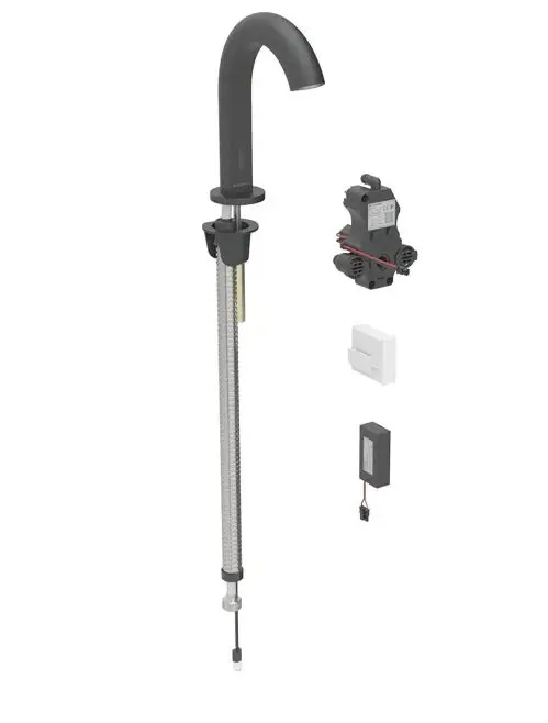 Geberit Piave - elektronisks izlietnes maisītājs, darbība ar baterijām, easy to clean, matēti melns 116.184.14.1