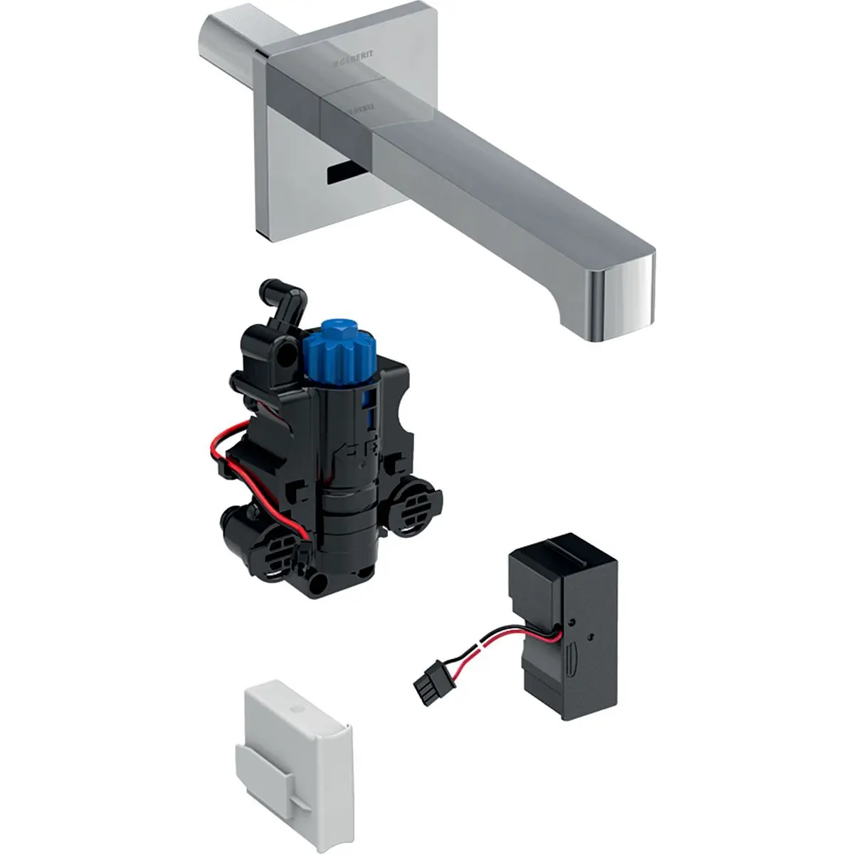 Geberit Brenta - elektronisks termostata izlietnes maisītājs, zemapmetuma, garums 220 mm, tīkla barošana, hroms 116.297.21.1