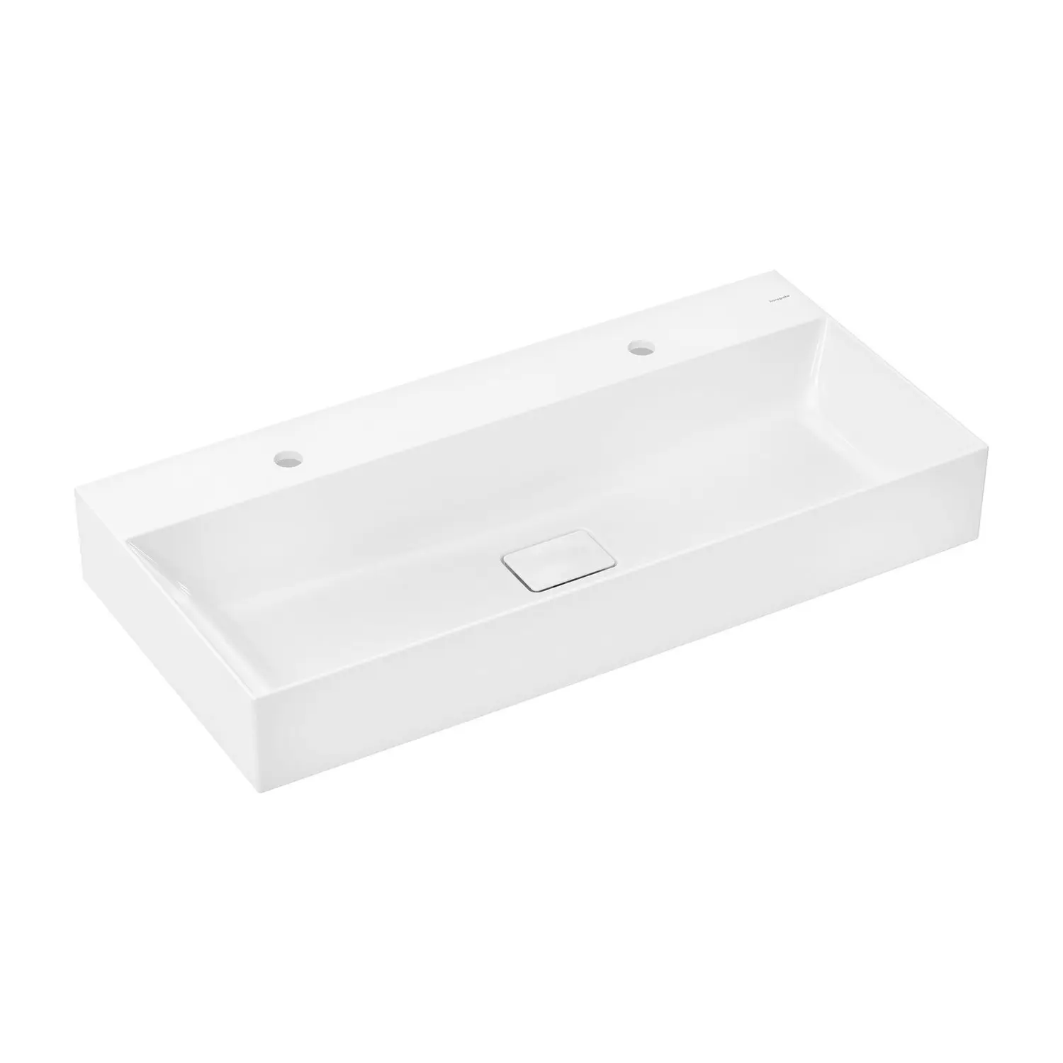 Hansgrohe Xevolos E - dubultā izlietne 100x48 cm, bez pārplūdes, 2 caurumiem jaucējkrānam, SmartClean, balta 61110450