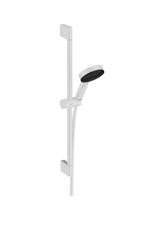 Hansgrohe Pulsify Select - dušas komplekts, 3 strūklas veidi, EcoSmart, stienis 67 cm un šļūtene, balts matēts 24161700