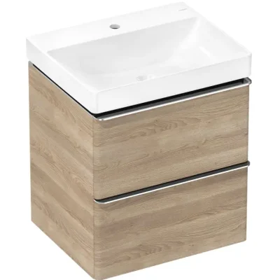 Hansgrohe Xelu Q - izlietne ar zemizlietnes skapi, 63x58x50 cm, 2 atvilktnes, dabīgs ozols/hroms 54373000