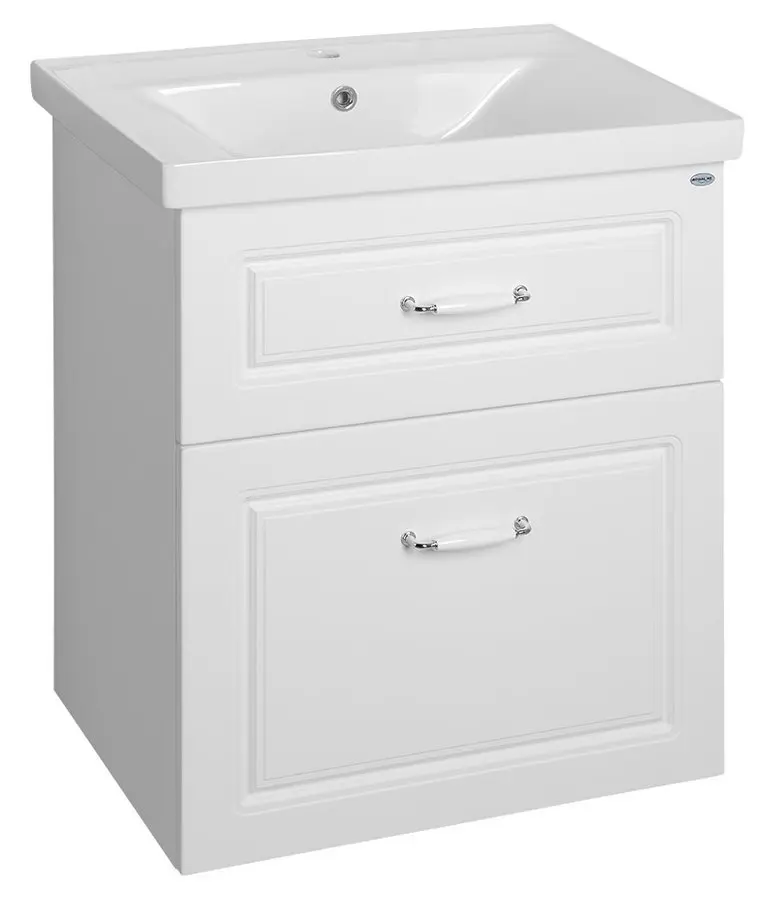 Aqualine Favolo - izlietnes skapītis 62x73x44 cm, 2 atvilktnes, matēti balts FV265