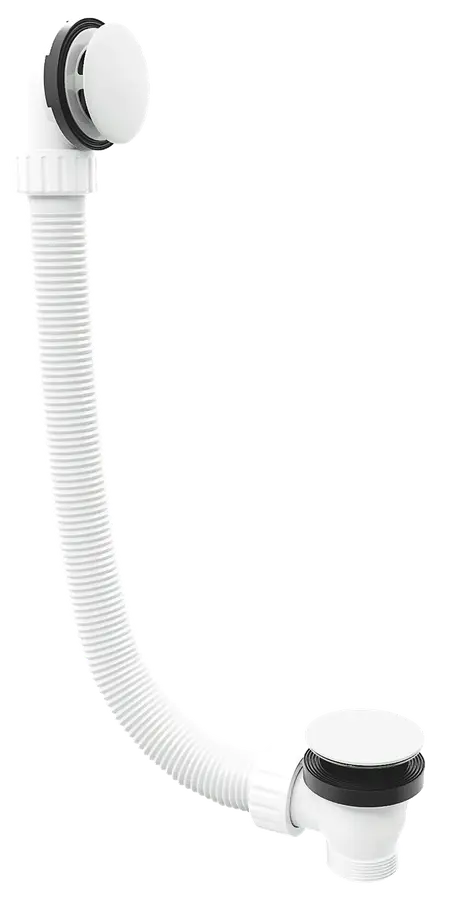 Polysan - Vannas noteces un pārplūdes komplekts, garums 120 cm, ClickClack, balts 71858.10
