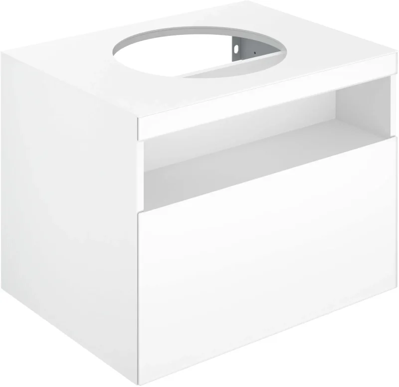 Keuco Stageline - izlietnes apakšskapis, 65x55x49 cm, ar izvelkamu nodalījumu izlietnei, ar apgaismojumu un USB, balts 32853300100