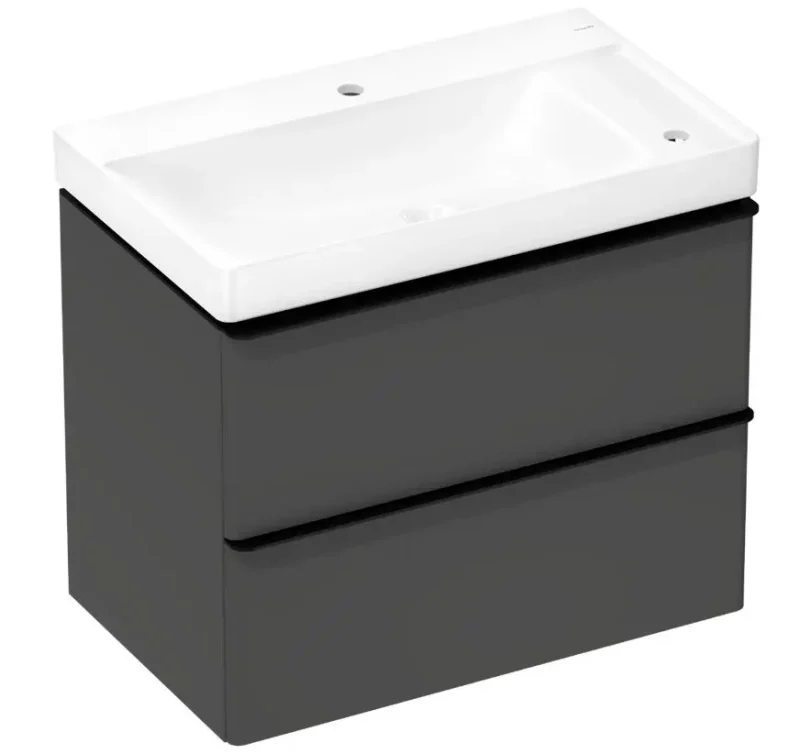 Hansgrohe Xelu Q - izlietne ar skapīti, 63x78x50 cm, 2 atvilktnes, matēti pelēks/matēti melns 54381670
